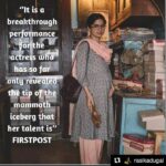 Nandita Das Instagram - #Repost @rasikadugal (@get_repost) ・・・ 'It is a breakthrough performance for the actress who has so far only revealed the tip of the mammoth iceberg that her talent is ' - First post @mantofilm #Manto #Mantoiyat #Mantoreviews