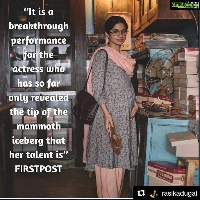 Nandita Das Instagram - #Repost @rasikadugal (@get_repost) ・・・ 'It is a breakthrough performance for the actress who has so far only revealed the tip of the mammoth iceberg that her talent is ' - First post @mantofilm #Manto #Mantoiyat #Mantoreviews