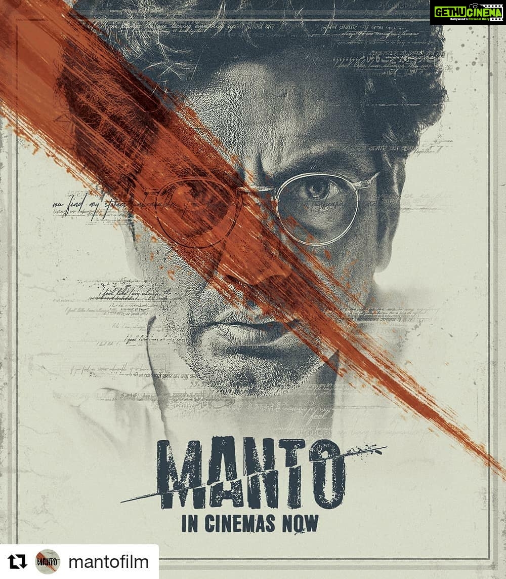 Nandita Das Instagram - #Repost @mantofilm (@get_repost) ・・・ The power of thought, the power of words & the power of truth. Manto in cinemas now! Book your tickets now: Link In Bio @viacom18motionpictures @nanditadasofficial @nawazuddin._siddiqui @hp_india #FilmStoc @rasikadugal #PareshRawal #JavedAkhtar #RishiKapoor @gurdasmaanjeeyo @tahirrajbhasin #JatishVarma #SameerDixit @MagicIfFilms