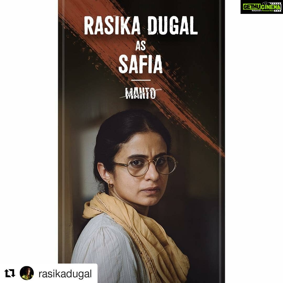 Nandita Das Instagram - #Repost @rasikadugal (@get_repost) ・・・ Spirited, sacrificing and strong-willed. Spirited, sacrificing and strong-willed. Here's my transformation into Safia! #Manto in cinemas this Friday. @mantofilm @viacom18motionpictures @hp_india @nanditadasofficial #FilmStoc @nawazuddin._siddiqui #PareshRawal #JavedAkhtar #RishiKapoor @gurdasmaanjeeyo @tahirrajbhasin #JatishVarma #SameerDixit @magiciffilms