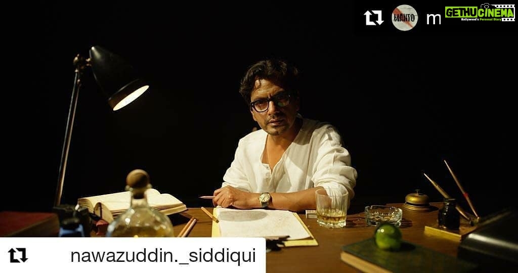 Nandita Das Instagram - #Repost @mantofilm (@get_repost) ・・・ #Repost @nawazuddin._siddiqui (@get_repost) ・・・ Aaj kal ke Manto duniya mein hai kum, Jinki awaaz mein hai uske jitna dum! Agar aap mein hain sach sunne ka dum, toh suniye hamara gaana #Mantoiyat! Join us tomorrow as we go live on Instagram for the song launch @raftaarmusic @mantofilm @zeemusiccompany