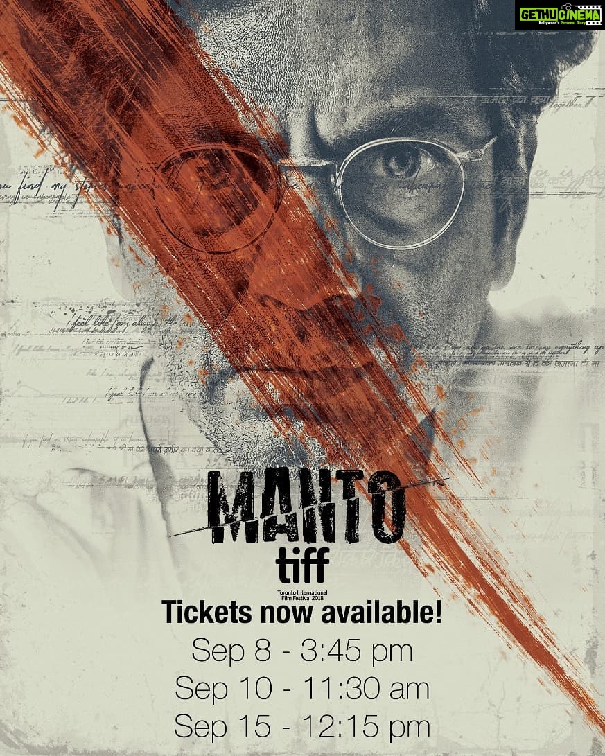 Nandita Das Instagram - If in Toronto or in the vicinity, please come to see @Mantofilm at @tiff_net just a few days before the Indian release on the 21st sept. For tickets - https://tinyurl.com/MantoAtTIFF @viacom18motionpictures @hp #filmstoc @nawazuddin._siddiqui @rasikadugal @tahirrajbhasin @shashank.sunny.arora @dan.husain @itsvijayvarma @kartikvijay @snekhanwalkar #JavedAkhtar #RishiKapoor @gurdasmaanjeeyo