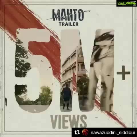 Nandita Das Instagram - #Repost @nawazuddin._siddiqui (@get_repost) ・・・ #Manto trailer reaches 5 million people in less than 48 hours. Bol ke lab azad hain! @mantofilm #FilmStoc @viacom18motionpictures @nanditadasofficial @rasikadugal #PareshRawal #JavedAkhtar #RishiKapoor @gurdasmaanjeeyo @tahirrajbhasin #JatishVarma #SameerDixit @MagicIfFilms