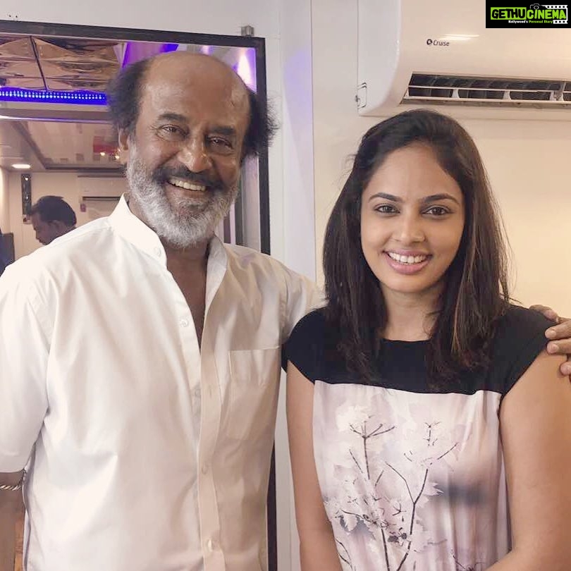 Nandita Swetha Instagram - Met this legend today-) can't express the feeling. #thalaivarrocks