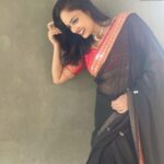 Nandita Swetha Instagram - Black & Red ❤️🖤 . . The only attire which makes me happy . Saree from @anushashoppingzone Neck piece from @zivara_kemp_exclusives @zivara_fashion #saree #sareelove #sareedraping #sareeindia #sareelover #sareefashion #sareecollection #blacksaree #homely #traditionalsaree #traditional #actress #nanditaswetha #tfi #smile #happy #red #black #insta #instafashion #instagram #instamood #collaboration #brand