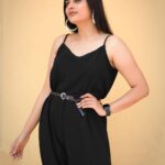 Nandita Swetha Instagram - I wil keep loving myself until I find someone who can love more than myself❤️❤️ . Clicked by @sampath_kumar_gandhi . #jumpsuit #black #nanditaswetha #tfi #starighthair #belt #instapic #ootd #photography #photo #click #pic