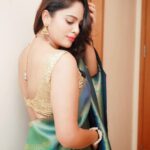 Nandita Swetha Instagram – Happy Tamil New year to All of you ❤️
.
Clicked by @artistrybuzz_ 
.
Saree from  @elite_by_elsa 

Accessories from @
.
Bracelet- @jewelitebylueamalin 
.
#tamilnewyear #saree #love #collaboration #sleevelesblouse #goldenblouse #pinklips #indoor #click #photography #photo #nanditaswetha #tfi #south