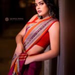 Nandita Swetha Instagram - Saree from @mathi_tex_ Accessories from @yathiofficial Organised by : @wedding.destination.chennai Mua : @laavi_me & Team 💄💄💄 Photography : @george_ferna_photography 📷📷 . #shoot #click #pic #picoftheday #poser #actress #sareelook #orangesaree #blousedesign #curlyhair #event #promotion #southactress #tfi #nanditaswetha #nanditaswethahomely #nanditaswethasaree #fashion #south #homely #instapic