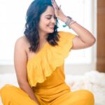Nandita Swetha Instagram - ‘Prioritise yourself’ . . Clicked by @camerasenthil . Jumpsuit @chemistry . . #click #pic #pose #photo #yellow #promotion #shorthair #curlyhair #smile #selflove #photography #hyaatregency #chennai #lookbook #indoor #tfi #cinema #southactress #south #actor #instagrammer #instapic