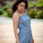 Nandita Swetha Instagram - 🐬🐬🐬 . . Clicked by @kiransaphotography . Makeup by @snehavij_mua . #jumpsuit #jumpsuitstyle #jeanslovers #blue #curlyhair #sleeveless #outdoor #instapic #instagram #instaidea #instamood #instapost #click #photography #actress #south #southindianactress #southgirl #tamilactress #teluguactress #kannadathi