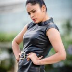 Nandita Swetha Instagram - After long time! One long ago click! . . . Clicked by @kiransaphotography . Outfit from @zara Shoes @zara . Styled by my team-) . Location @hyattregencychennai . #pose #click #black #highbun #missingdiaries #shoot #actress #south #chennai #tamil #tamilactress #southactress #poolbaby #instagram #instatrend #insta