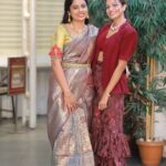 Nandita Swetha Instagram - Indian fashion mix✨ @nanditaswethaa wearing a beautiful silk saree and i am wearing a Indo-western outfit. Both look beautiful in its own way . . . Saree from : @mayurika_thefreshfashion . . #vsway#fashiongram#fashionaddict#love #fashionista #photography #instagood #photooftheday #art #picoftheday #photo #artist #instadaily #fashion #fashiondiaries #nanditaswetha#hyderabad#southindianweddings#ootd#fashionblogger #actress Bangalore, India