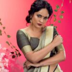 Nandita Swetha Instagram - Contest alert! Share this post in your instastoriesn tag me. I wil pick few of you n make a call on my insta live. Ready? Saree from @classic_collections_for_you . . Shot by @prachuprashanth Makeup n hair @vurvesalon . . #studioshoot #throwback #actresslife #sareelove #makeup #messybun #chennai #look #homely #instapic #instagram #actress #south #india #indianactress #greensareelook #nanditaswetha #flower