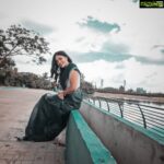 Nandita Swetha Instagram - 'Color me true' . . . Shot on @samsung #s20ultra Wearing @urban_closet_ethnic . #candid #skyisblue #saree #outdoor #look #water #lake #instapic #instagram