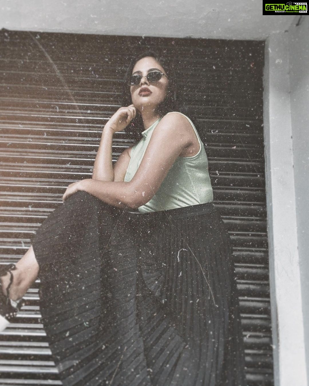 Nandita Swetha Instagram - 👣👣👣 #selfportrait #quarantinelife #black #poser #iphone11promax #edited #aesthetic #bangalore