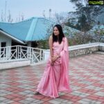 Nandita Swetha Instagram – No caption needed❄️❄️❄️ Follow me on #heloapp for the exclusive stills 
#poser #11pro #saree #pink #cloud #cold #instapic #instagram