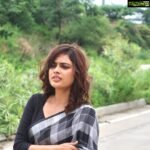 Nandita Swetha Instagram - Pretty good at bad decisions😋😋😋 #nanditaswetha #sareelove #blacksaree #insta #instagram #black #homely #traditional #poser #actor #condid #bestieclick @canonindia_official @canon.photographers @canong7xmarkii @apple @iphone11pro.official @instagram @instafamily #curlyhair #blondehair YouTube- nanditaswethaofficial