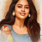 Nandita Swetha Instagram – Awwww🧡🧡🧡🧡
Look at dis 
@karthikakphotography 
digital art by @raahul_art 
Styled by me 🤭
#Digitalart #Mypic #Smile #Actor #Actorlife