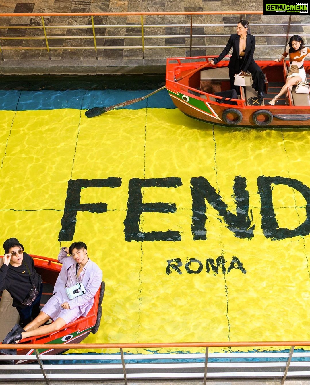 Narelle Kheng Instagram - Roman Sunset Yellow they said ๐ Thanks for having me at the FENDI Marina Bay Sands Opening! Itโs been awhile since Iโve been dressed up with these guys ๐ In FENDI Spring/Summer 2022 Collection #Fendi, #FendiSS22, @Fendi #FendiPeekaboo, #fendigraphy