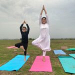 Navaneet Kaur Instagram – Like Mother Like Daughter…Happy International Yoga Day