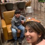 Navya Nair Instagram - Off to Dubai .. me and kiddo .. GVK Lounge Mumbai Airport