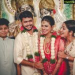 Navya Nair Instagram - Sisters marriage ... happy married life muthu (akhila) and aravind .. love u both ..