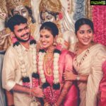 Navya Nair Instagram - Sisters marriage ... happy married life muthu (akhila) and aravind .. love u both ..