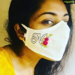 Navya Nair Instagram – Us 😍😍😍 .. thank u latha for this beautiful customised masks … @celebrate_clothes_n_crafts .. #weareSN #designermask .. #happiness #safety