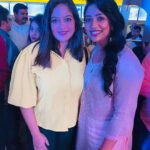 Navya Nair Instagram - I have always wanted to meet u meghna , i have always wanted to hug u tight and i am glad i cud do it .. evn though the pics have not come good cos of some lighting , i cant stop posting it .. Met her at the premier of drishya 2 .. love u .. muaa.. @megsraj Sheraton Grand Bangalore Hotel at Brigade Gateway