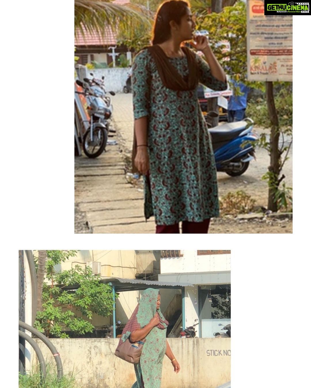 Navya Nair Instagram - Relatability ... @oruthee_movie .. saw this lady walking with almost same colour costume of mine ..