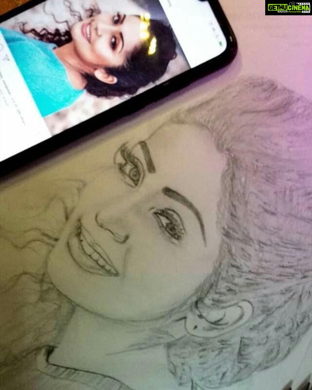 Navya Nair Instagram - Thank u @monuspancer fr this drawing .. ❤️❤️❤️