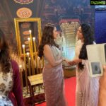 Navya Nair Instagram - Vanitha film awards ... meeting this dream girl .. all time fav , @madhuridixitnene ... fan girl moment .. such a humble person ..