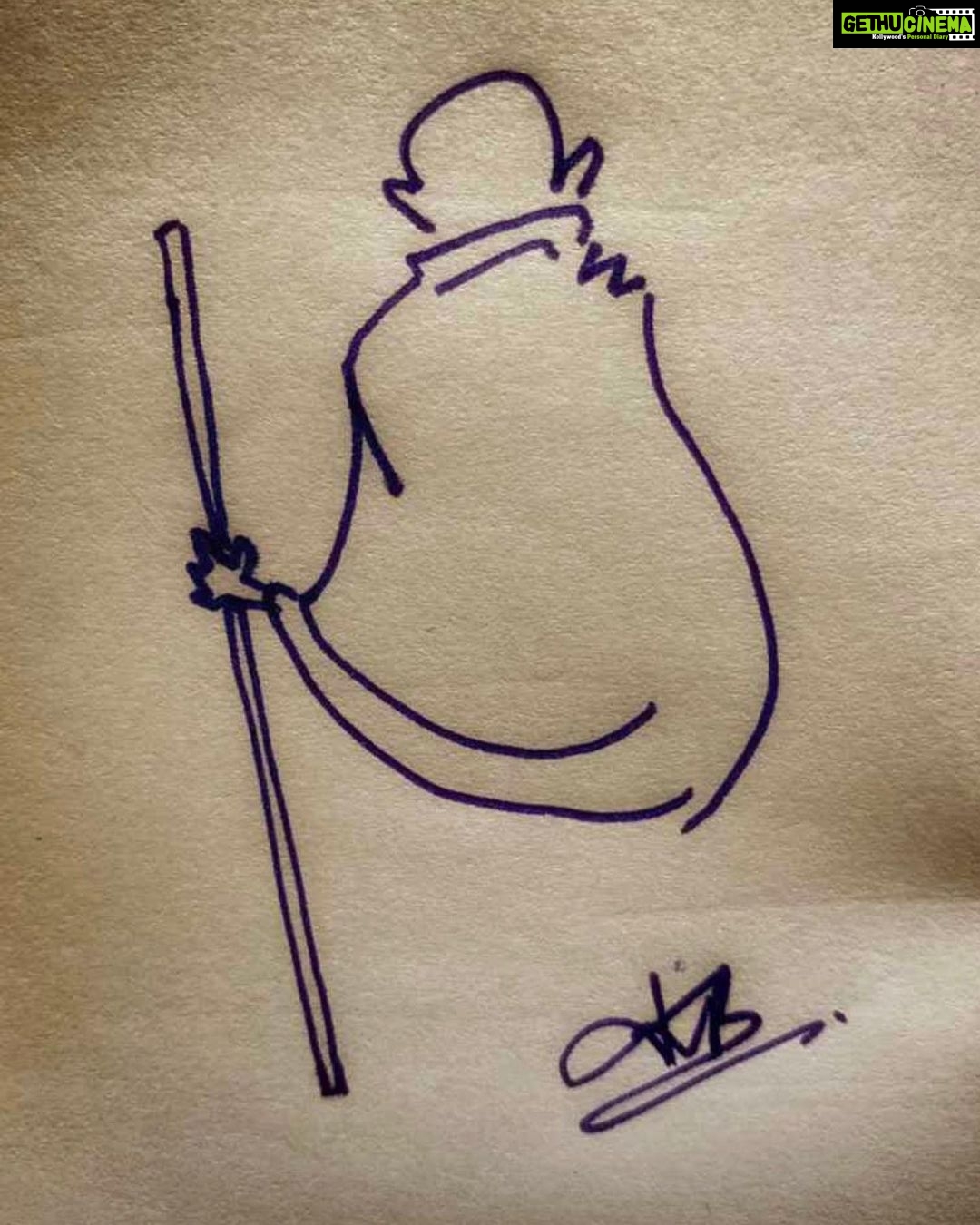 Navya Nair Instagram - With the simplest of strokes we can draw one of the strongest man the world has seen ... MOHANDAS KARAM CHAND GANDHI ..