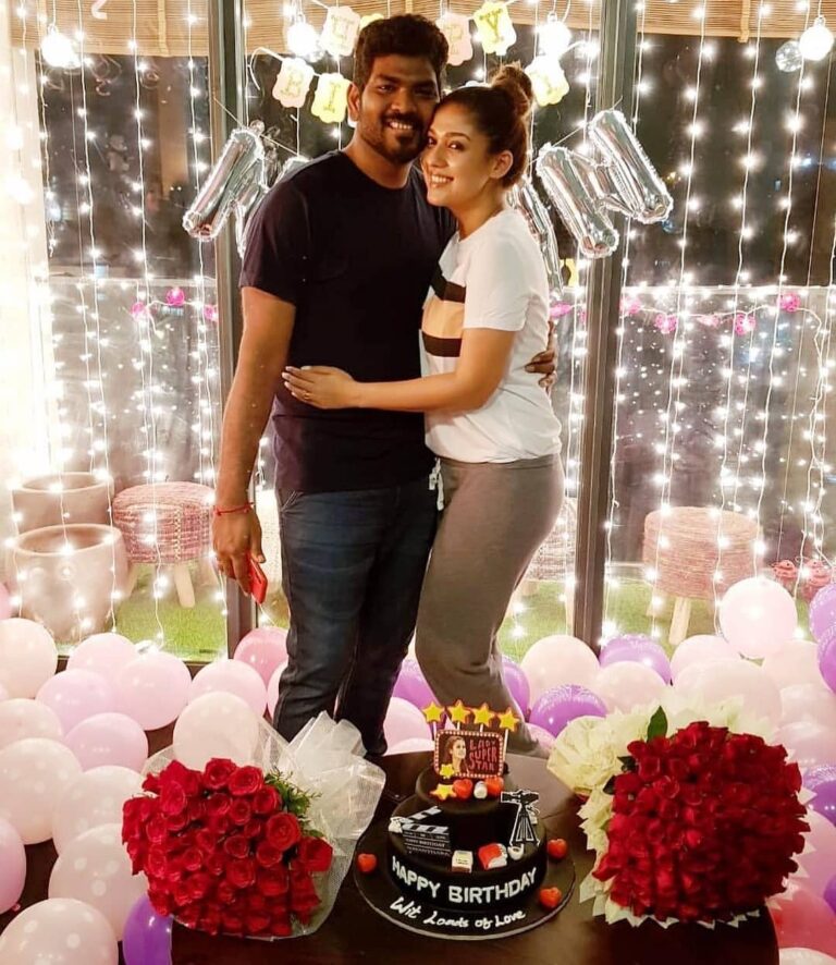 Nayanthara Instagram - Thanks for the beautiful surprise! Another birthday with you and to more till the end 😘🎂❤️ HAPPY BIRTHDAY TO MYSELF 🎈 #vn💍 @wikkiofficial