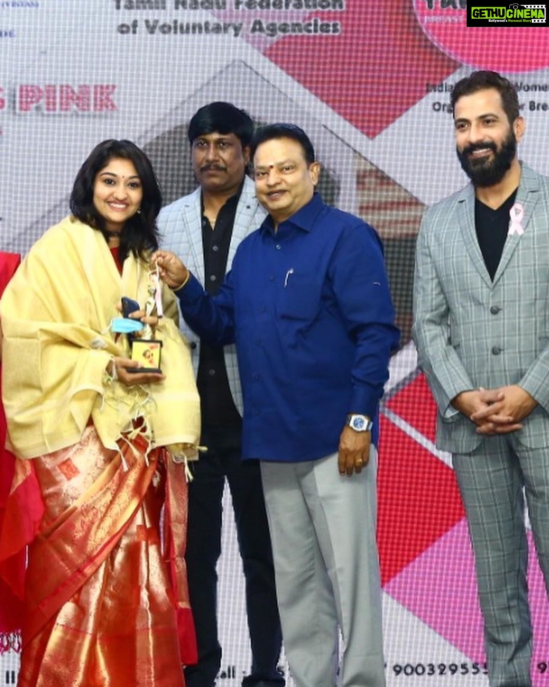 Neelima Rani Instagram - Receiving an award as a social activist makes me feel thankful and more responsible 🙏🏼❤️ Thank you vels university and India turns pink for this “star women award” 🙏🏼