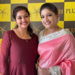 Neelima Rani Instagram – Wished my chella kutty @santhoshiplush best wishes for the launch!!! Rushing to airport! Long day ahead 😍