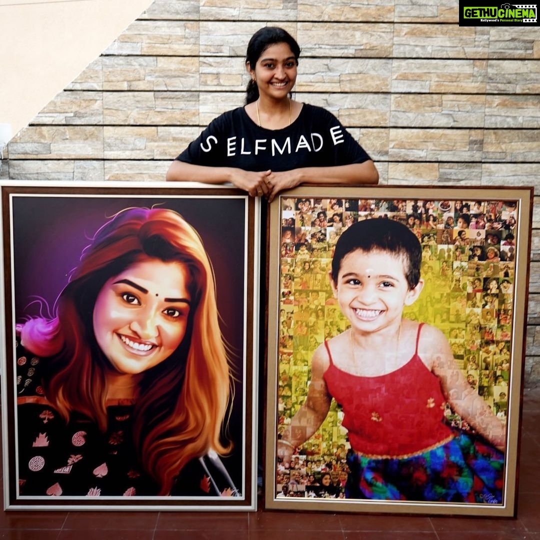 Neelima Rani Instagram - Thank you @sia.gifts for these beautiful #digitalart & #collage pic ❤️❤️ loved them,super excited to see my angel pic in a blow up frame 😍 best wishes diwakar!! Good luck #art #painting #photography both the main pics captured by my dearest bro @camerasenthil 🥰🥰