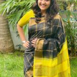 Neelima Rani Instagram - It’s all about 🖤💚🖤 black and green! In the madness finding calm Beautiful Tripura silk saree by @sthri_cottonboutique