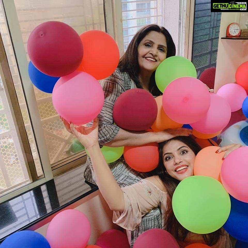 Neetu Chandra Instagram - Mom and her love, comes in the form of colorful balloons too!Since I came back after long, She got the whole house decorated... β€π #unconditionallove #mothers I LOVE YOU MOM πβ€π Mumbai, Maharashtra