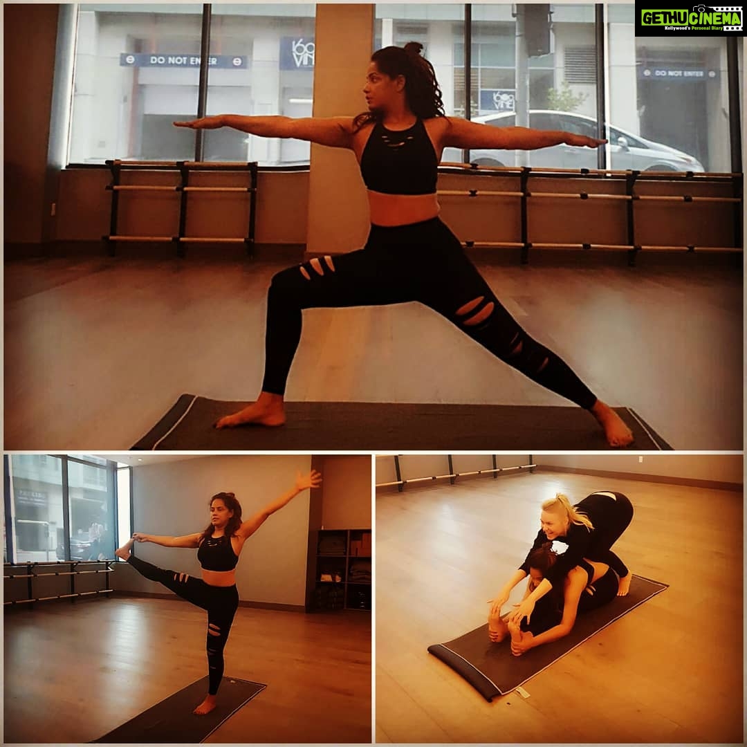 Neetu Chandra Instagram - Today's #yogachallenge with Yogi @lunalin Hooked on to my practice of #yoga everyday๐๐ค๐ Hope you all are taking care of yourself! Keep #fit and #healthy โค๐