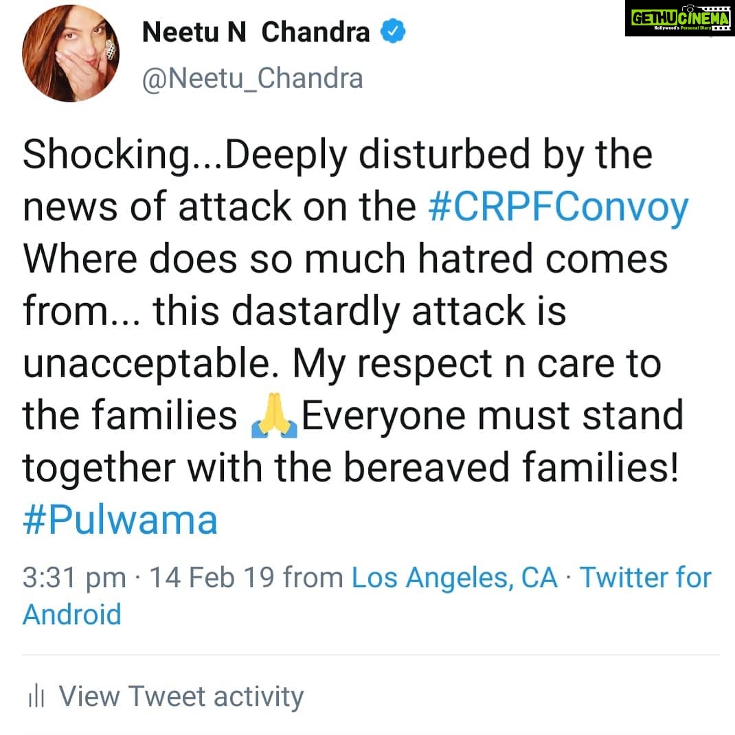 Neetu Chandra Instagram - 😣🙏🙏🙏🙏 #pulwama I feel #helpless Where does so much #hatred comes from 😔