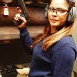 Neetu Chandra Instagram - A fierce #sport with calmness n target ❤ it's the positive attitude which follows n guides... #gun #shooting 😘 Los Angeles Gun Club