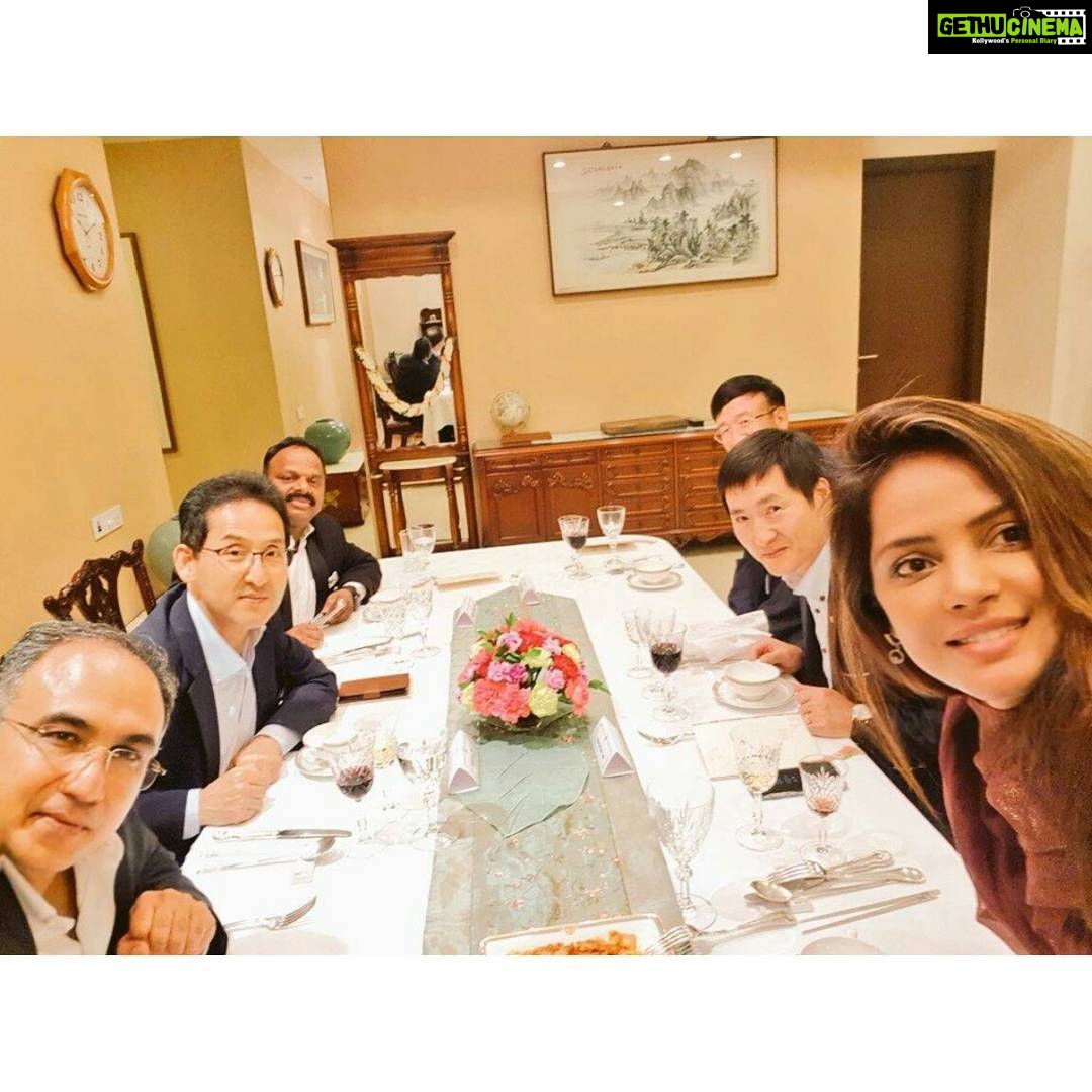 Neetu Chandra Instagram - Had a pleasure of dinning at Mr. n Mrs.Seung-eun kim #Cousulategeneraloftherepublicofkorea s residence last evening! Discussing #Taekwondo