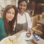 Neetu Chandra Instagram – Breakfast with my chef because she is a fitness freak too! Addiction to health food :) #DCDiaries #KoreanTaekwondoChampionship #KoreanFood