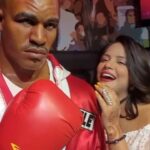 Neetu Chandra Instagram - Sinking in this fangirl moment as I came across @evanderholyfield at Madame Tussauds in LA! 😍❤️ #boxing #madametussauds #losangeles