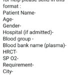 Neetu Chandra Instagram – For all those reaching out for help please send in this format :
Patient Name-
Age-
Gender-
Hospital (if admitted)-
Blood group –
Blood bank name (plasma)-
HRCT-
SP O2-
Requirement-
City-
Contact-
Other info-
This makes it quicker for us to help find resources.
#covidwarriors