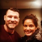 Neetu Chandra Instagram - My favorite #genre is #action and I have the best stunt team on the set with @Timman and humbleness personified @mikebisping #NEVERBACKDOWN- REVOLT ❤🥰 #london🇬🇧