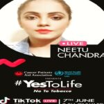 Neetu Chandra Instagram – Say  #YesToLife concert. Come join me and support this special cause. We are going live on TikTok June 7th , 8pm onwards It is high time we said #NoToTobacco.  #YesToLife stands 4 THIS  cause,I struggle to comprehend. Millions amongst us struggle wd addiction to tobacco,battle d harmful effects that it imparts on our body, this struggle begins at a very young age. Come catch us explore why we need 2 say #NoToTobacco  @CPAAIndia  #WHOIndia @tiktok_india Anita Peter Thank you for all your efforts. 🙏🙏🤗 @CPAAIndia #WHOIndia  @indiatiktok