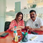 Neetu Chandra Instagram – Let brew the coffee stronger @nitinchandrakantdesai sir 😊 You are humbleness personified and a legend. Your vision is unparallel and we are honoured to collaborate with you. Lots of Love and respect! #Ndstudios is the best place to shoot with every facility. Looking forward for National n International collaboration 🙏😊