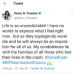 Neetu Chandra Instagram - Unbelievable news #kobe 🙏